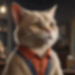 Visionary artwork featuring Fritz the Cat in a thought-provoking setting