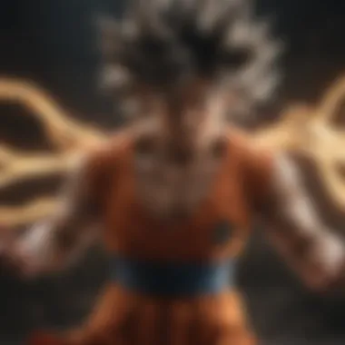 Artistic depiction of Goku's energy surge during transformation