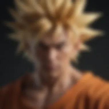 Goku in Super Saiyan form with golden hair and aura