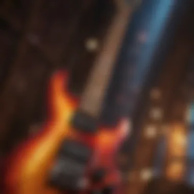 Colorful abstract representation of Guitar Hero gameplay