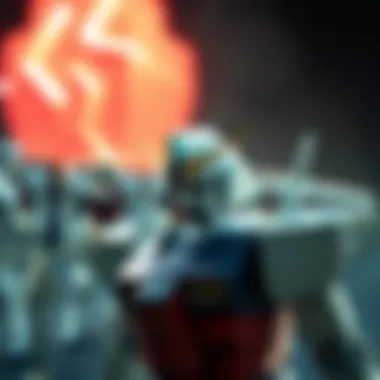 A historical timeline illustrating the evolution of Gundam series over the decades