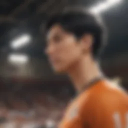 A thoughtful character from Haikyuu gazing into the distance, representing introspection and connection.