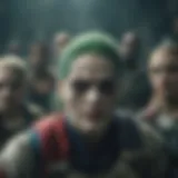A dynamic scene showcasing the intensity of the Suicide Squad