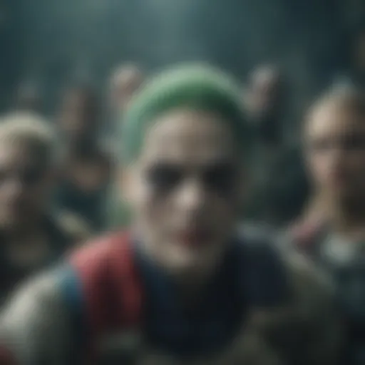 A dynamic scene showcasing the intensity of the Suicide Squad