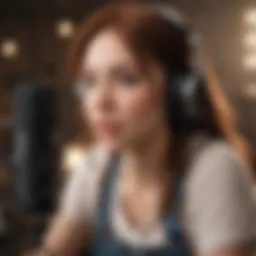 A voice actor practicing their craft in a studio