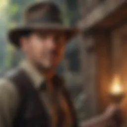 Indiana Jones exploring ancient ruins