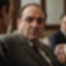 A captivating scene from The Sopranos showcasing the main characters in a dramatic moment.