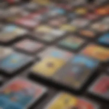 Strategic Layout of Prize Cards A strategic layout showcasing prize cards in a competitive game setting