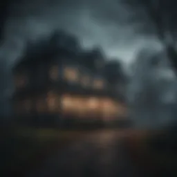 Eerie mansion engulfed in darkness