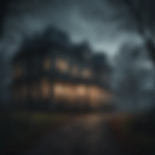 Eerie mansion engulfed in darkness