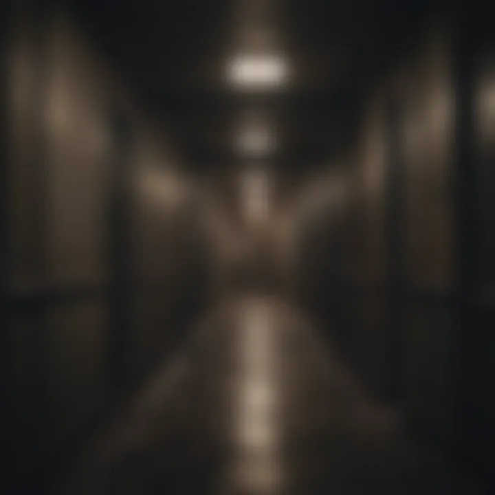 Tense exploration of dimly lit corridors