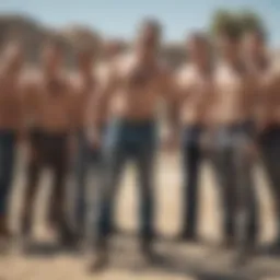 Dynamic group shot of the Jackass cast