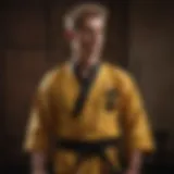 Karate master wearing Cobra Kai uniform