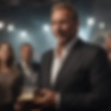 Kevin Costner receiving an award for his acting