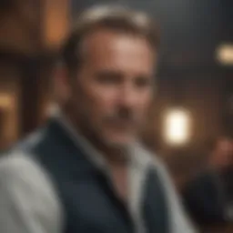 Actor Kevin Costner in a dramatic scene