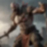 Kratos wielding Leviathan Axe in battle