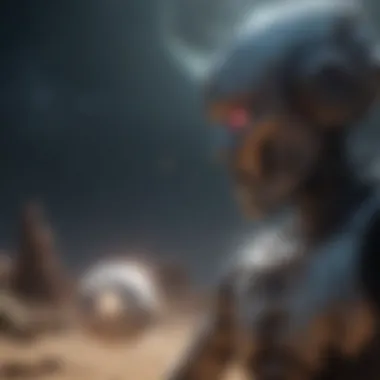 Celestial Encounter of the Lost Robot Robot encountering a celestial phenomenon