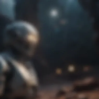 Solitude in the Cosmic Void Lonely robot gazing into the abyss of space