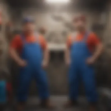 Artistic representation of Mario and Luigi's rise to fame in plumbing