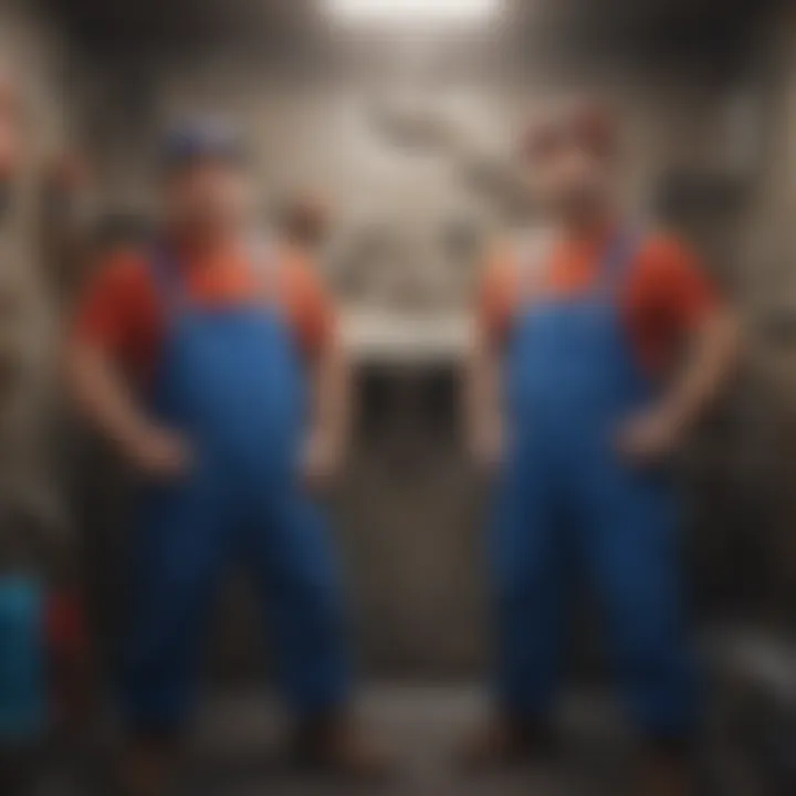 Artistic representation of Mario and Luigi's rise to fame in plumbing