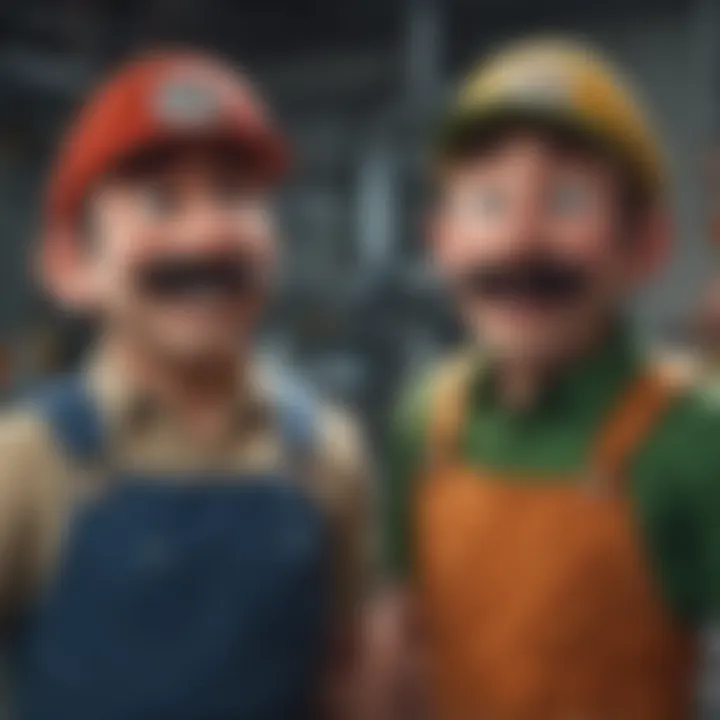 Creative visualization of Mario and Luigi's journey in the plumbing industry