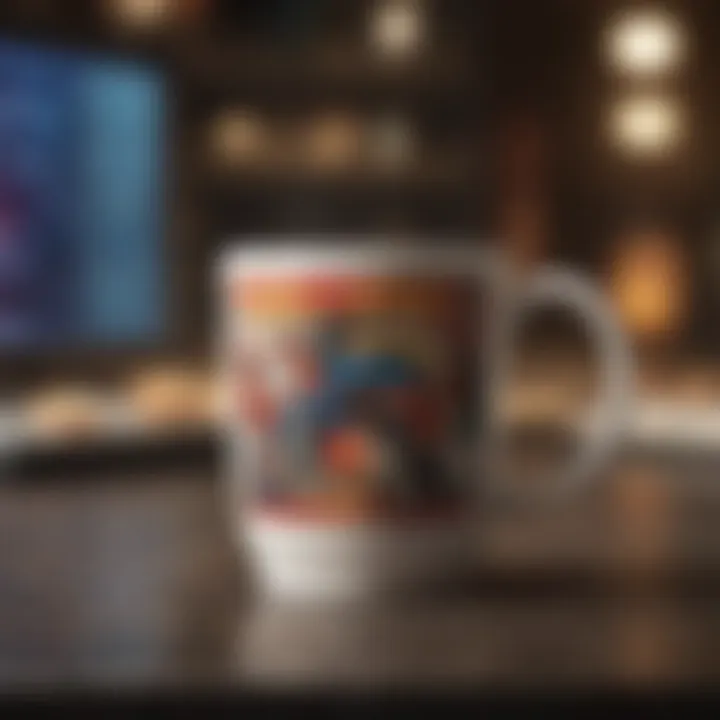 Marvel-themed coffee mug with comic strip design