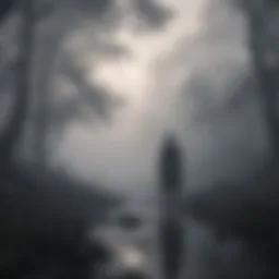 Mysterious silhouette in the fog