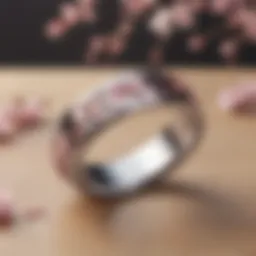 Elegant Naruto Wedding Band on Cherry Blossom Background