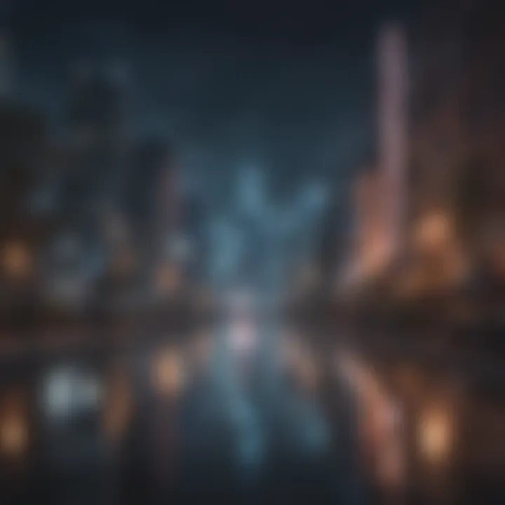 Ethereal Night Skyline in Night Anime