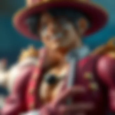Close-up view of a meticulously crafted One Piece Megahouse figure showcasing intricate details.