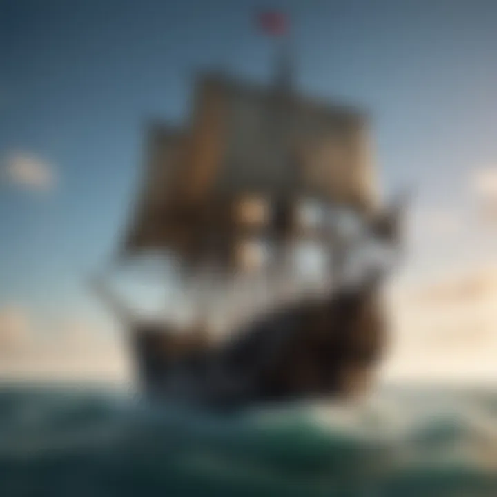 A Pirate Ship Sailing the Seas