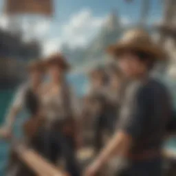 A vibrant illustration of the Straw Hat Pirates sailing on the Grand Line