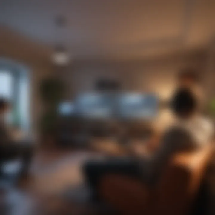 A cozy setup showcasing friends gaming remotely via their computers.