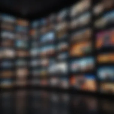 Journey Through TV Series Galore Illuminated television screen displaying diverse TV series