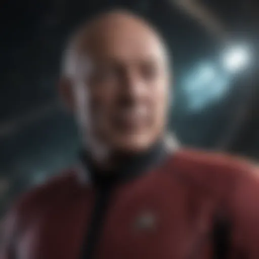 Captain Picard gazing out into space