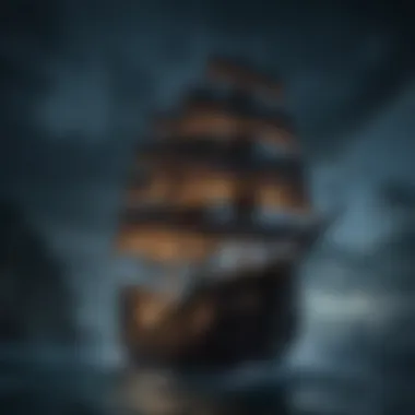 Mystical Pirate Ship in the Moonlit Ocean