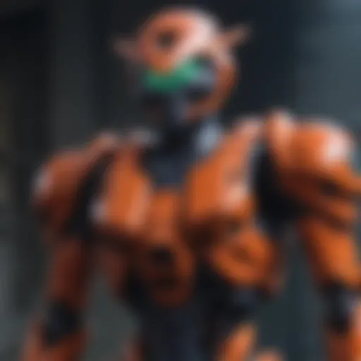 A striking visual from the Rebuild of Evangelion series showcasing iconic mecha design.