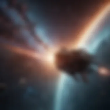 Celestial Journeys: Exploring the Unknown Spaceship soaring through a cosmic nebula