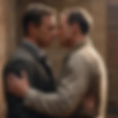 Bond of Redemption Two Friends Embracing in a Moment of Redemption