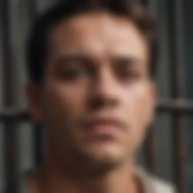 The Grit of Endurance Incarcerated Man Staring Through Prison Bars