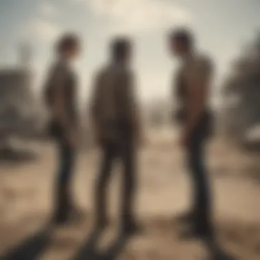 A Tense Confrontation Amidst the Wasteland Dramatic Confrontation in the Wasteland
