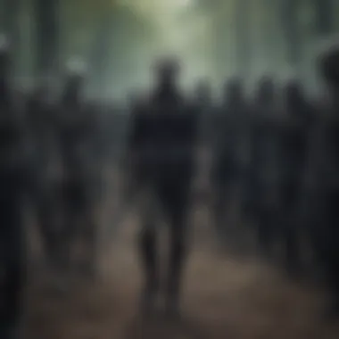 The Eerie Gathering of the Undead Horde Undead Horde Gathering in the Shadows
