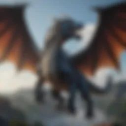 Majestic dragon soaring in the sky