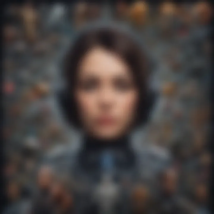 A collage of iconic sci-fi movie characters and symbols representing the genre's evolution.