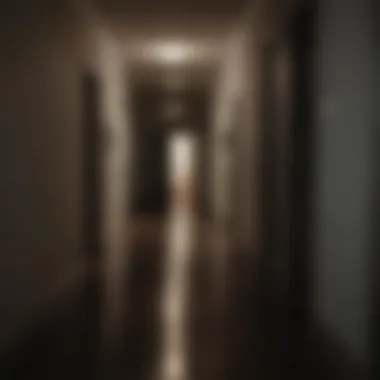 Sinister Shadow Lurking in a Dimly Lit Hallway