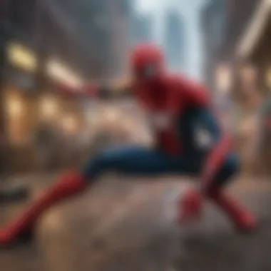 Spider-Man in action-packed battle scene