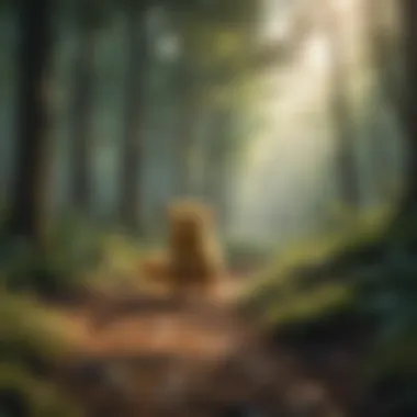 Mystical companion in a forest clearing