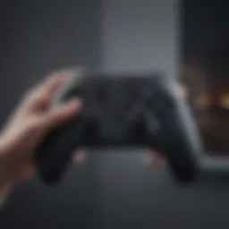 Close-up of a Steam Link Controller showcasing its ergonomic design