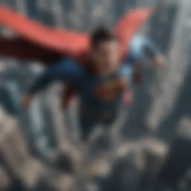 Superman Flying Over Metropolis