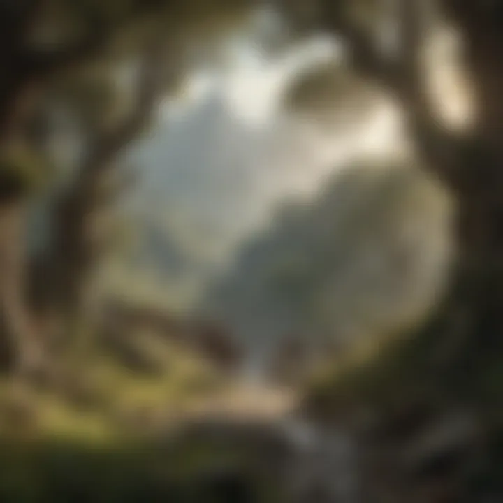 A detailed illustration depicting a significant scene from the Lord of the Rings narrative.